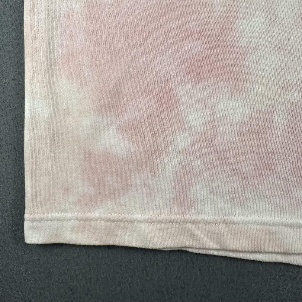 Gap Shirt Womens Small Pink Tie Dye Terry Raglan Short Sleeve GAP Logo Hibiscus - Picture 9 of 14